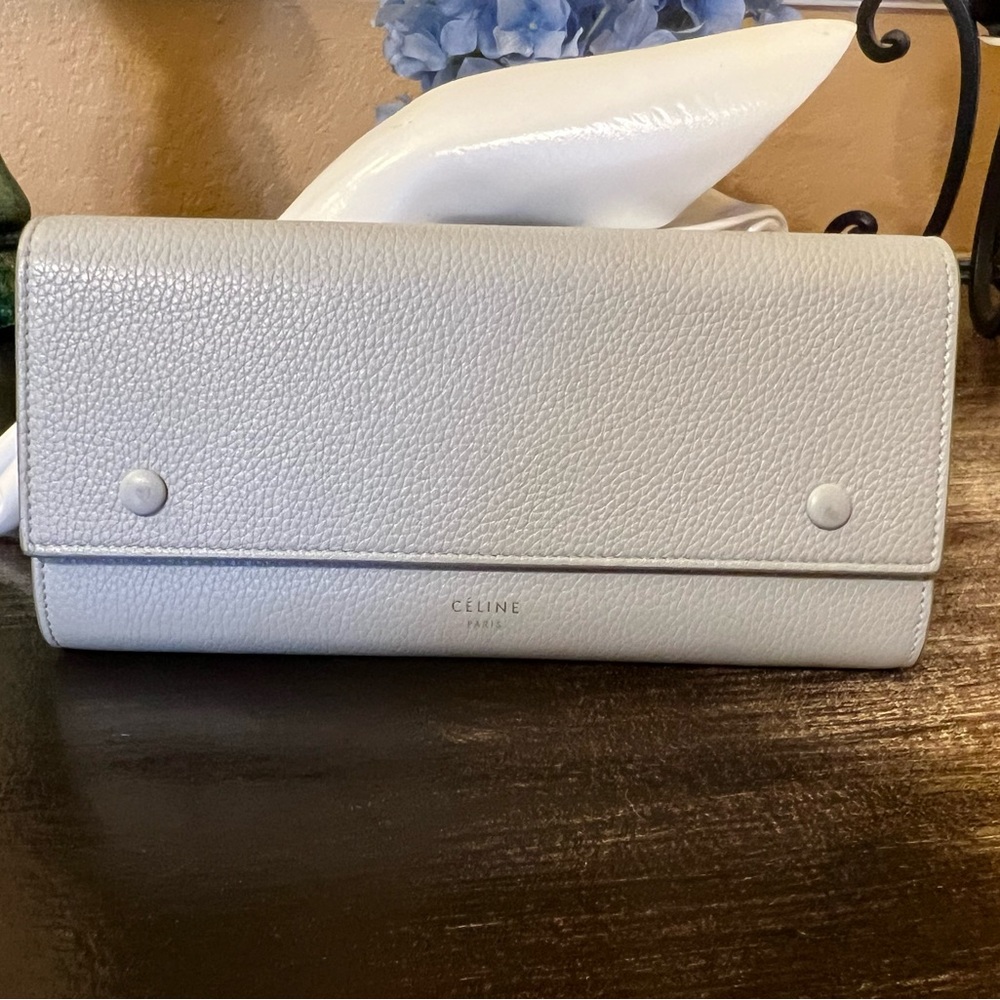 - Celine light blue leather wallet